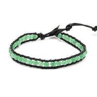 Load image into Gallery viewer, Lederarmbänder Achat gefärbt Perlen durchscheinend Armband Leder verstellbar unisex - chic-net.de
