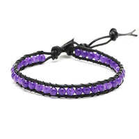 Load image into Gallery viewer, Lederarmbänder Achat gefärbt Perlen durchscheinend Armband Leder verstellbar unisex - chic-net.de
