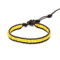 Load image into Gallery viewer, Lederarmbänder Achat gefärbt Perlen durchscheinend Armband Leder verstellbar unisex - chic-net.de
