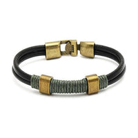 Load image into Gallery viewer, Lederarmbänder rund Bänder Schnur Brass Armband Leder Haken Verschluss unisex nickelfrei - chic-net.de
