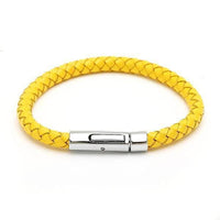 Load image into Gallery viewer, Lederarmbänder rund geflochten Farben Armband Leder Knopfverschluss unisex nickelfrei - chic-net.de
