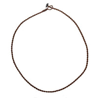 Cargar imagen en el visor de la galería, Leinen Faden Kette Kordel gewachst dunkelbraun Knopfverschluss Schlaufe 50 cm - chic-net.de
