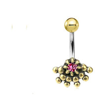 Load image into Gallery viewer, Bauchnabel Piercing Brass Edelstahl Auge Stein Kristall - chic-net.de
