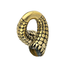 Cargar imagen en el visor de la galería, Piercing 23g Ohrgewicht Brass 5mm Tigerauge Schraube - chic-net.de
