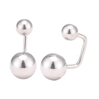 Load image into Gallery viewer, Long Staples Barbell 90 Grad Schraubverschluss zwei Kugel silber Farben - chic-net.de
