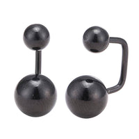 Load image into Gallery viewer, Long Staples Barbell 90 Grad Schraubverschluss zwei Kugeln große und klein schwarz - chic-net.de
