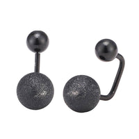 Load image into Gallery viewer, Long Staples Barbell 90 Grad Schraubverschluss zwei Kugeln schwarz glitzer - chic-net.de
