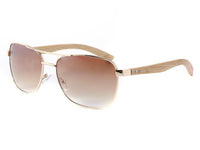 Load image into Gallery viewer, LOOX Sonnenbrille Pilotenbrille 400UV getönt Bambusholz Bügel rot- Modell Saigon - chic-net.de
