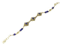 Cargar imagen en el visor de la galería, Messing Armband golden oval Raute Herzen Punkte Lapis Blatt rund 17,5-20 cm Perlen - chic-net.de
