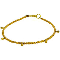 Load image into Gallery viewer, Messing Armband Tropfen golden eckig nickelfrei Perlen antik Tribal Brass 22,5 cm Karabiner - chic-net.de
