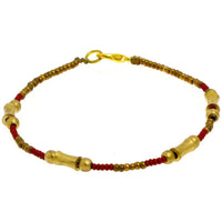 Load image into Gallery viewer, Messing Armband Zylinder konkav braun Perlen golden nickelfrei antik Tribal 22 cm Karabiner - chic-net.de
