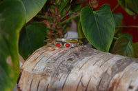 Load image into Gallery viewer, Messing Armreif golden Jaspis rot Spirale Tropfen Flechtrand nickelfrei verstellbar antik Tribal - chic-net.de
