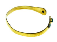 Load image into Gallery viewer, Messing Armreif golden Türkis Steine Tropfen Kreis offen - chic-net.de
