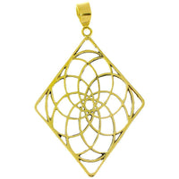 Cargar imagen en el visor de la galería, Messing Brass Anhänger Blume des Lebens antik gold silber Kette flower of life - chic-net.de
