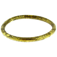 Load image into Gallery viewer, Messing Brass Armreif golden schwarz rund Blüten gemustert nickelfrei antik Tribal Schmuck - chic-net.de
