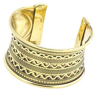 Load image into Gallery viewer, Messing Brass Armreif Seile Wellen Punkte oxidiert gold nickelfrei antik Seile Tribal Schmuck - chic-net.de
