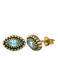 Load image into Gallery viewer, Messing Kristall Glitzer Ohrstecker gold Auge 12mm - chic-net.de
