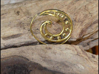 Load image into Gallery viewer, Messing Spirale Ohrringe Piercing Kugeln antik gold - chic-net.de
