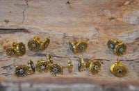 Load image into Gallery viewer, Messing Stein Kristall Ohrstecker gold Rose 11mm - chic-net.de
