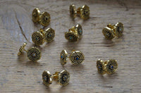 Load image into Gallery viewer, Messing Stein Kristall Ohrstecker gold Rose 11mm - chic-net.de
