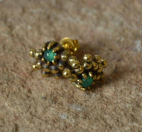 Load image into Gallery viewer, Messing Stein Kristall Ohrstecker gold Wimpern 12mm - chic-net.de
