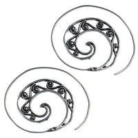 Cargar imagen en el visor de la galería, Messingohrringe versilbert Spiralen Linien S-Form Ornament 925 sterling Silber - chic-net.de
