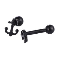 Cargar imagen en el visor de la galería, modischer Piercing mini straight Barbell aus Edelstahl schwarz Anker - chic-net.de
