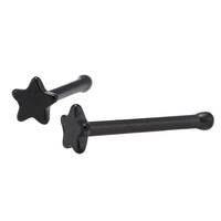 Load image into Gallery viewer, modischer Piercing mini straight Barbell aus Edelstahl schwarz Stern - chic-net.de
