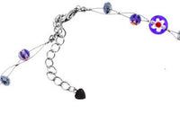 Cargar imagen en el visor de la galería, Muranoglas Glitzer Glasperlen blau bunt Perlen Scheiben Kette Damen Schmuck 42-50 cm verstellbar - chic-net.de
