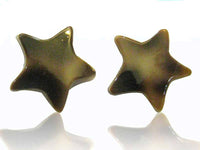 Load image into Gallery viewer, Muschel Ohrstecker Stern braun weiß Muster 925er Sterlingsilber Ohrringe Silberohrstecker - chic-net.de
