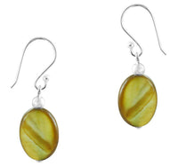 Cargar imagen en el visor de la galería, Muschel Perlmutt Silberohrringe Ohrringe Ohrhänger 925er Silber Damen Schmuck oval braun - chic-net.de

