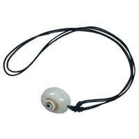 Cargar imagen en el visor de la galería, Muschelkette Schnecke Anhänger oval (22x17mm) Kette Muschel verstellbar Baumwollkette - chic-net.de
