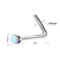 Load image into Gallery viewer, Nasen Stecker Piercing Pin Opal L-Form Chirurgenstahl - chic-net.de
