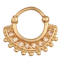 Load image into Gallery viewer, Nasenring Septum Klippverschluss Piercing Edelstahl Band Kugeln weiße Zirkonia Steine - chic-net.de
