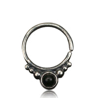 Load image into Gallery viewer, Nasenring Septum Piercing 925 Sterling Silber 1 mm Stein rundes Design - chic-net.de
