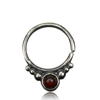 Load image into Gallery viewer, Nasenring Septum Piercing 925 Sterling Silber 1 mm Stein rundes Design - chic-net.de
