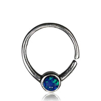 Load image into Gallery viewer, Nasenring Septum Piercing 925 Sterling Silber 1 mm Stein rundes Design - chic-net.de
