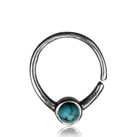 Load image into Gallery viewer, Nasenring Septum Piercing 925 Sterling Silber 1 mm Stein rundes Design - chic-net.de

