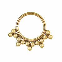 Load image into Gallery viewer, Nasenringe Dreiecke Punkte Messing Tribal antik goldfarben nickelfrei Septum Piercing Nase exotisch Brass - chic-net.de
