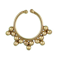 Cargar imagen en el visor de la galería, Nasenringe Fake Septum Dreiecke Punkte Messing antik golden nickelfrei Piercing Brass - chic-net.de

