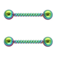 Load image into Gallery viewer, Nippel Piercing Set Brustwarzen Edelstahl Barbell Kordel - chic-net.de
