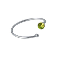 Load image into Gallery viewer, Nostril Kristall Piercing Nasenring 925 Sterling Silber grün versetzt Kugelende Glitzer - chic-net.de

