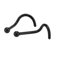 Load image into Gallery viewer, Nostril Piercing gebogener Nasenring Kugel schwarz Chirurgenstahl - chic-net.de
