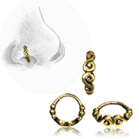 Load image into Gallery viewer, Nostril Piercing Messing Nasenringe Spirale spiralig 10 mm/0,8 mm Nasenschmuck - chic-net.de
