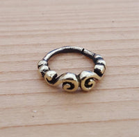Load image into Gallery viewer, Nostril Piercing Messing Nasenringe Spirale spiralig 10 mm/0,8 mm Nasenschmuck - chic-net.de
