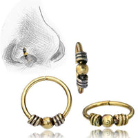 Load image into Gallery viewer, Nostril Piercing Messing Nasenstecker Nasenringe Nasen Pins gold Kugeln Spiralen - chic-net.de
