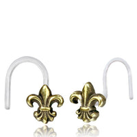 Load image into Gallery viewer, Nostril Piercing Messing Nasenstecker Screw Ende Bioflex 0,8 mm golden Steine - chic-net.de
