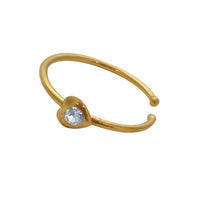 Load image into Gallery viewer, Nostril Piercing Nasenring 925 Silber vergoldet Kristall Herz weiß Glitzer Kugelenden - chic-net.de
