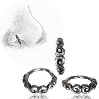 Load image into Gallery viewer, Nostril Piercing Nasenringe Silber Spirale spiralig 10 mm/0,8 mm Nasenschmuck - chic-net.de
