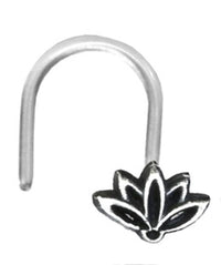 Load image into Gallery viewer, Nostril Piercing Silber Nasenstecker Screw Ende Bioflex 0,8 mm silbern Steine - chic-net.de
